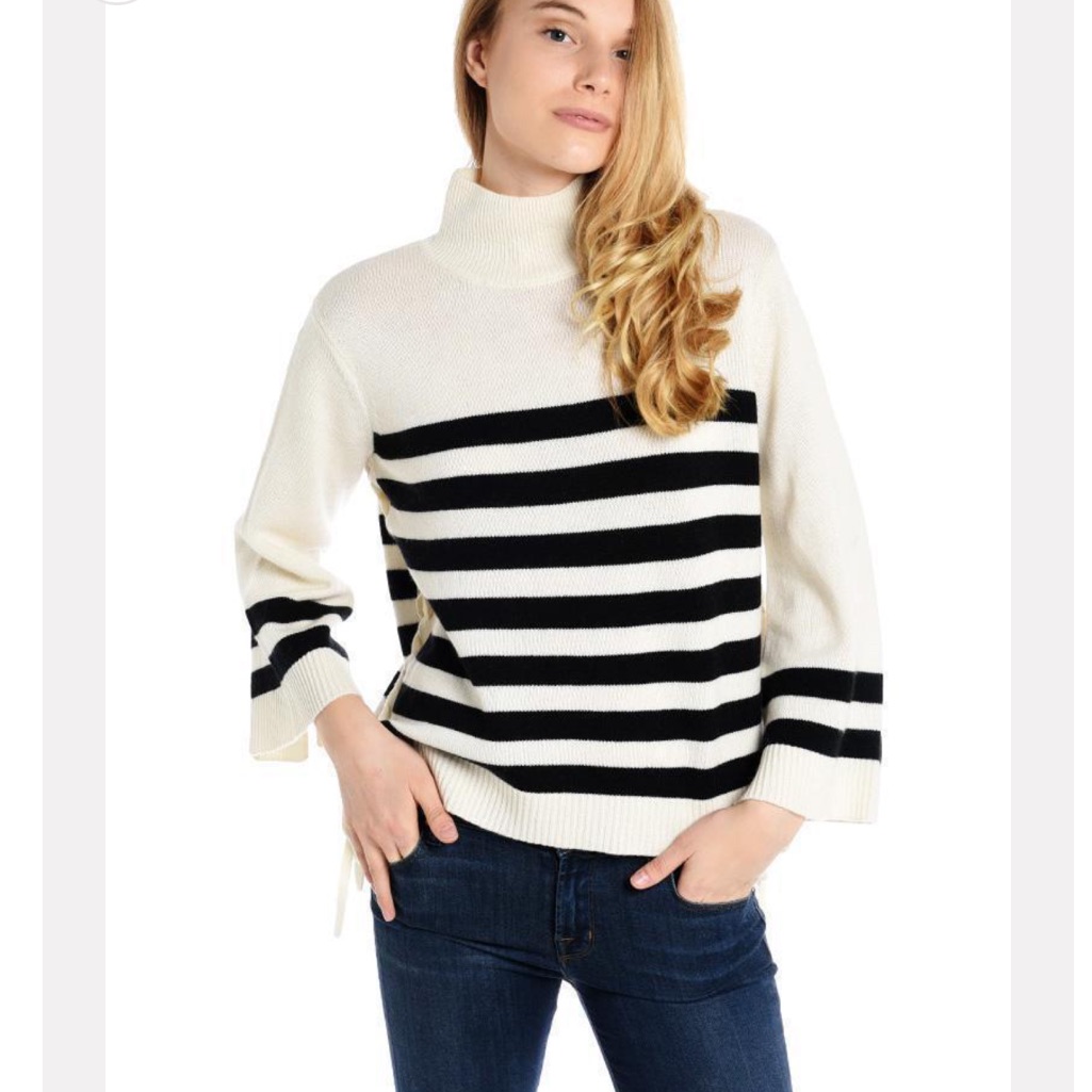 Joie Lantz Striped Wool/Cashmere Sweater Sz L